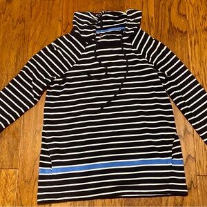 Talbots‎ Navy and White Striped Top with Pockets and Hoodie